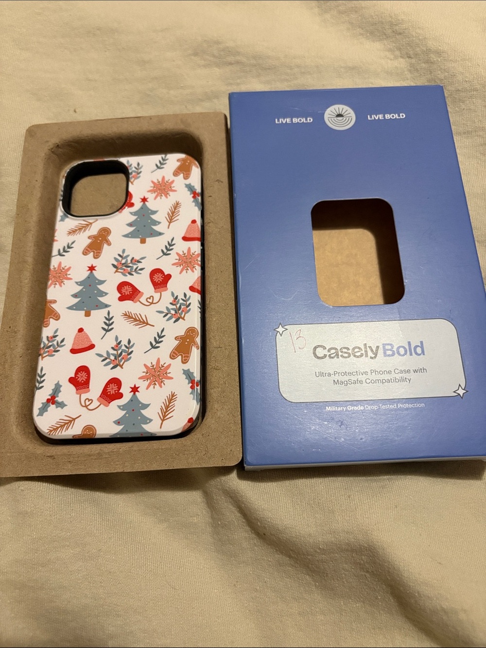 Casetify Holiday Motif MagSafe Phone Case - White Red Blue Brown